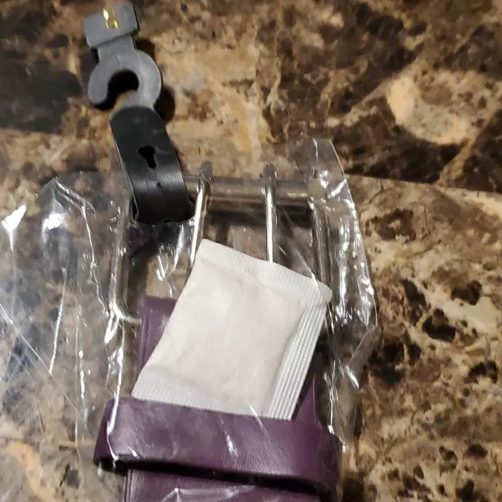 1.5 inch wide purple riveted belt